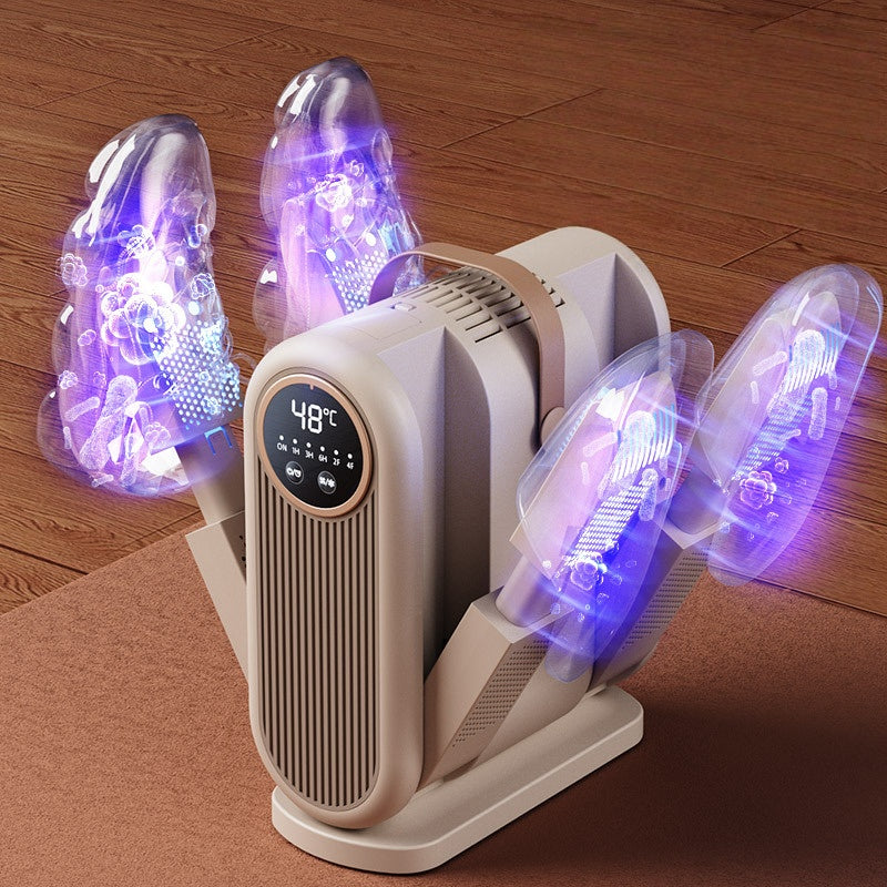 Smart Foldable 4-Tube Shoe Dryer with Timer